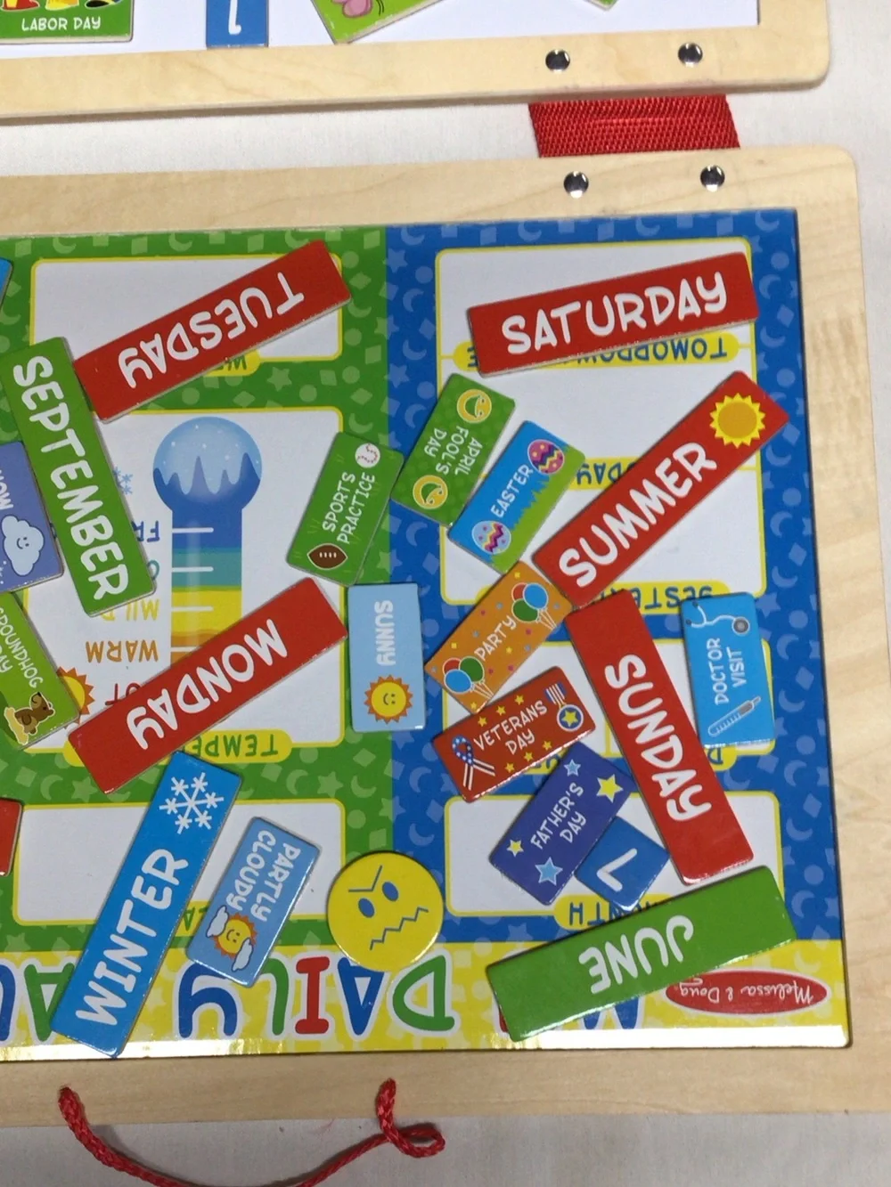 Melissa & Doug Magnetic Daily Calendar - Yellow with Red Accents